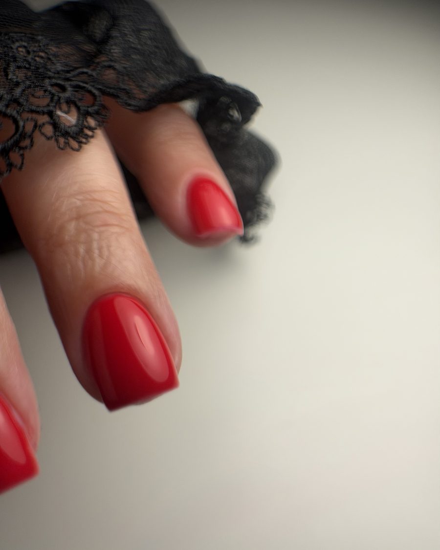 Gainage rouge, forme carré arrondi